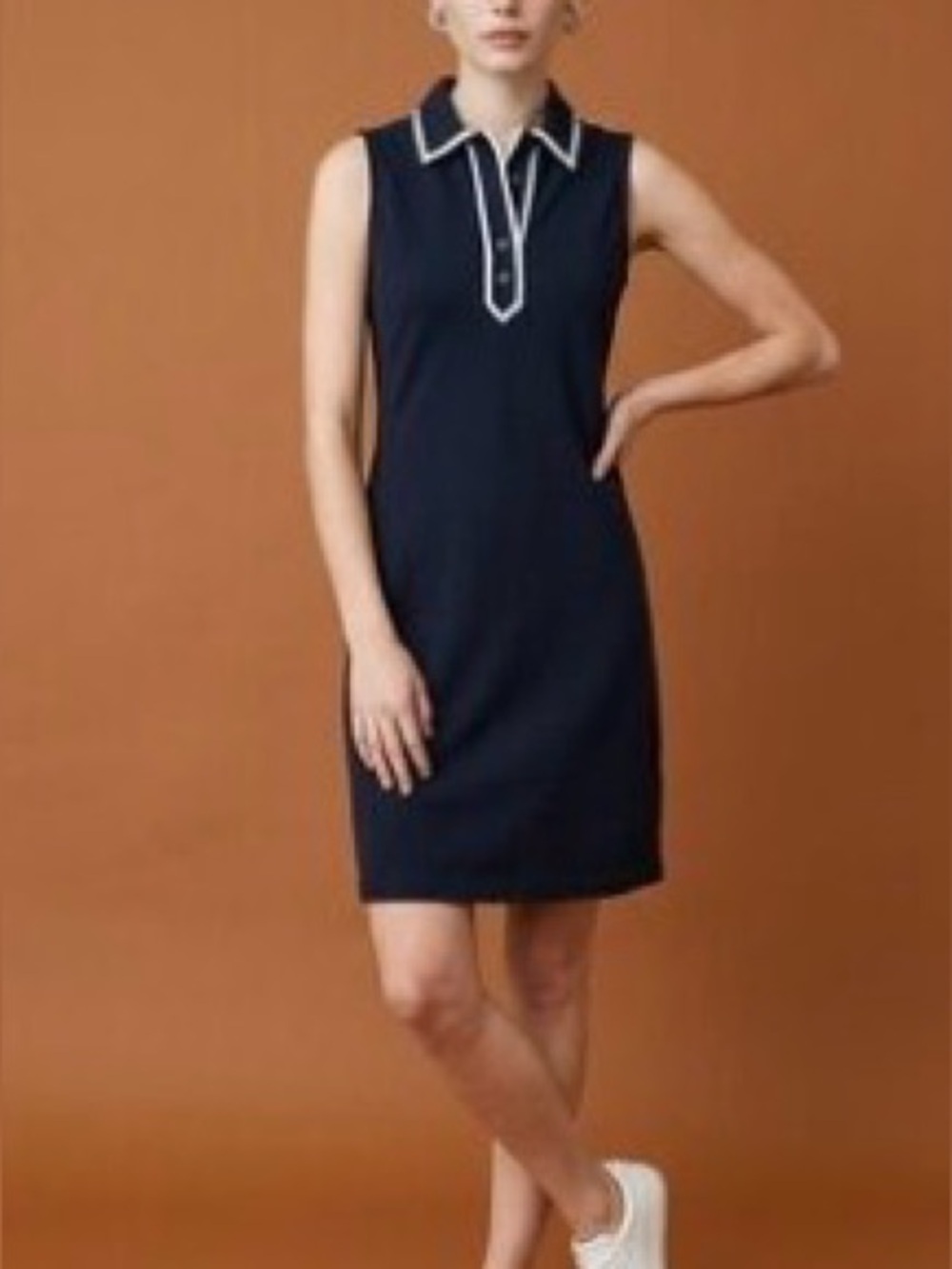 Land’s End Navy knot golf Polo dress S 6-8